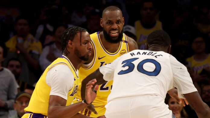 Watch: LeBron James and son Bronny take court for first time in historic moment